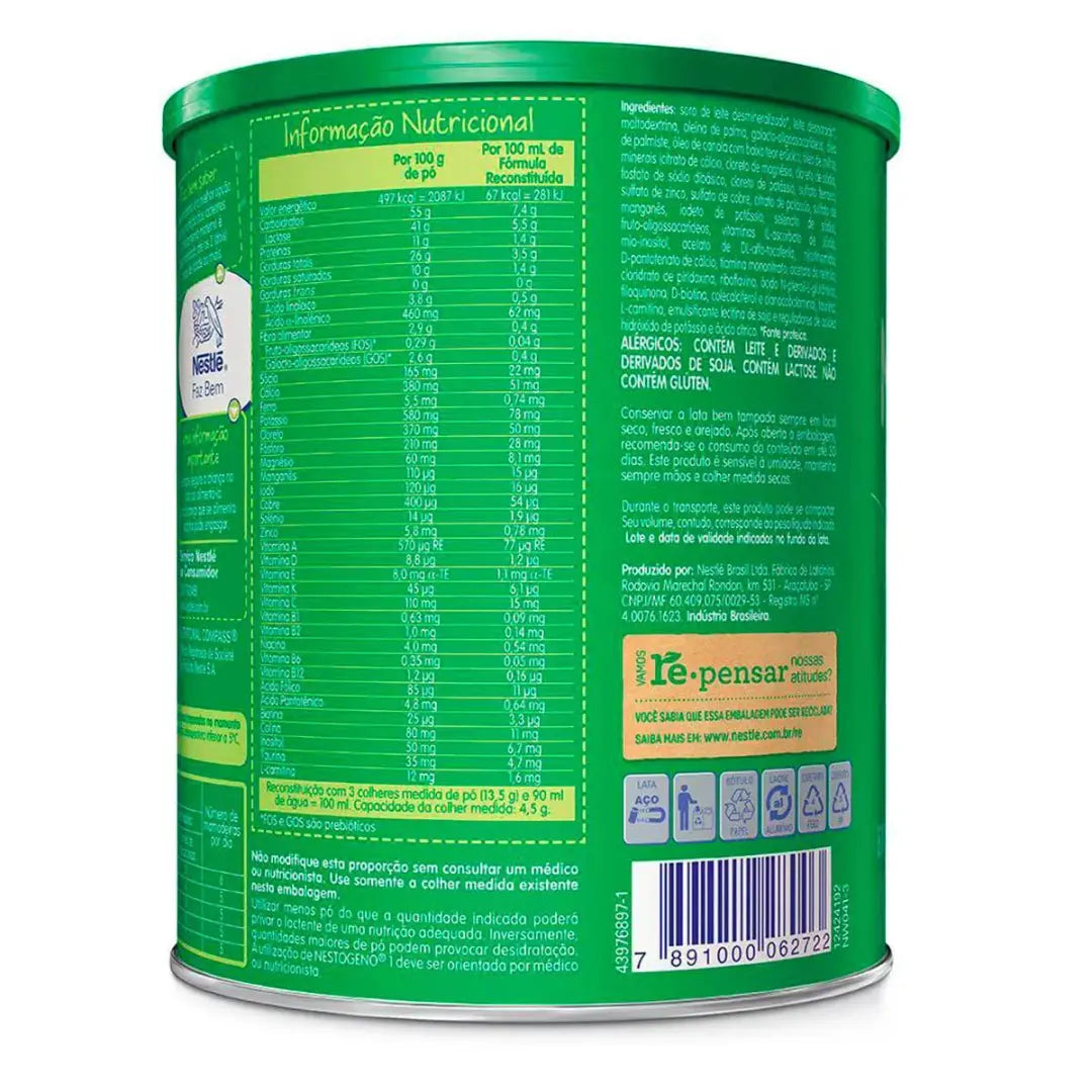 Fórmula Infantil Nestogeno 1 Nestlé 0 a 6 meses 800g