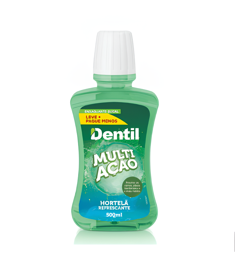 Enxaguante Dentil Bucal Hortelã Zero Álcool Com Fluor 500ml