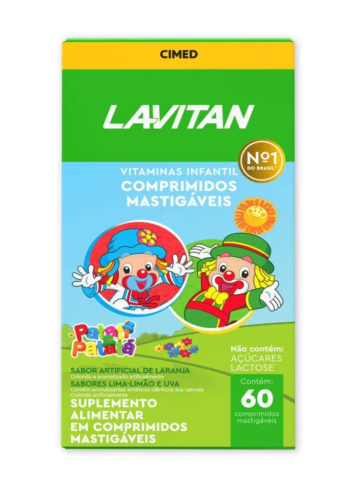 Lavitan Kids Sabor Frutas Sortidas 60 Comprimidos Mastigáveis