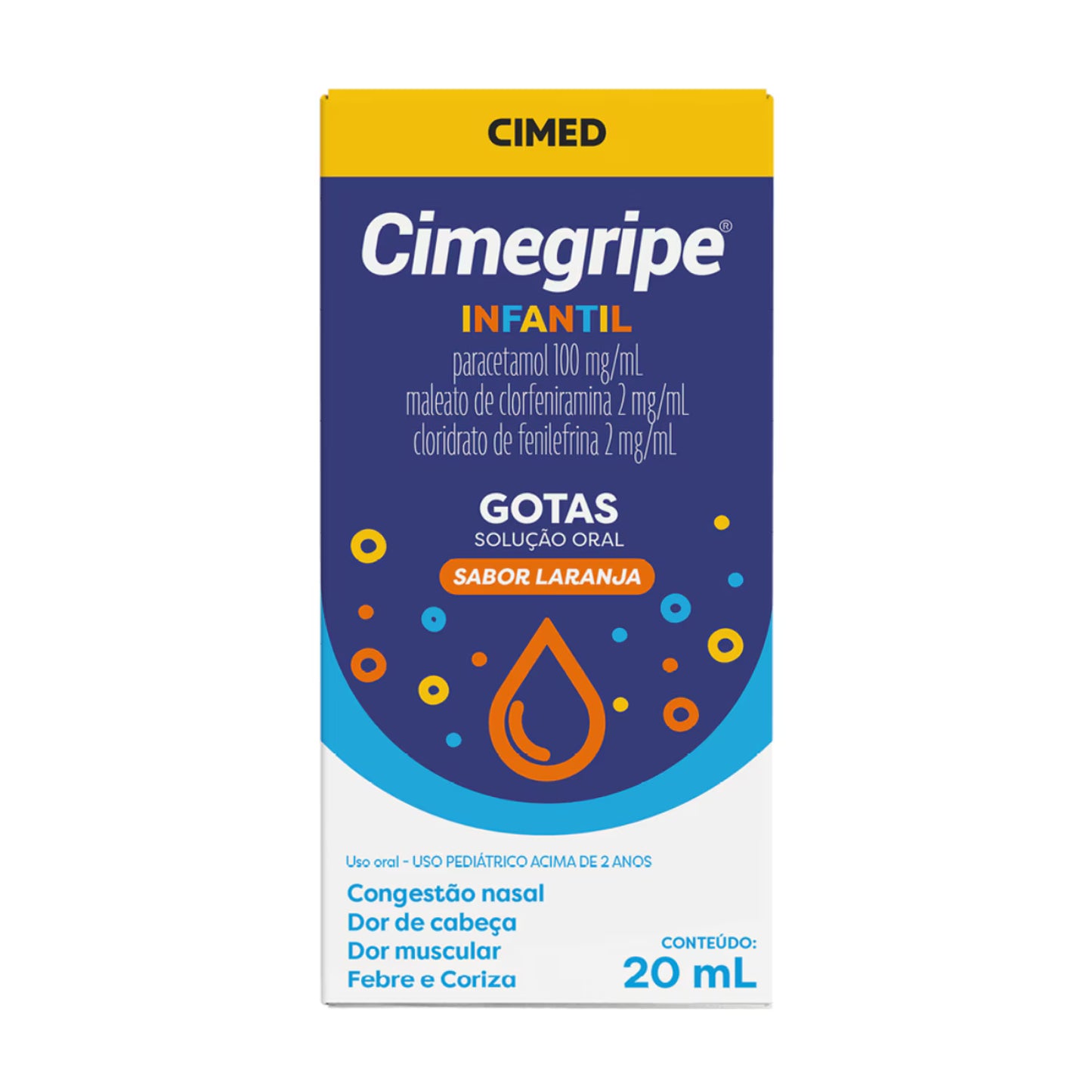 Cimegripe Infantil Gotas Sabor Laranja 20ml
