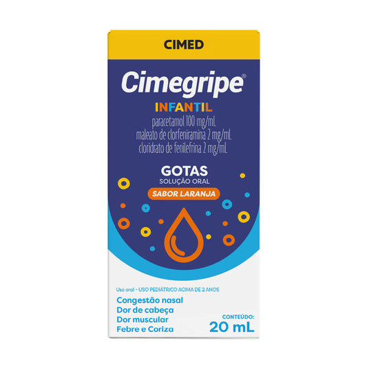 Cimegripe Infantil Gotas Sabor Laranja 20ml