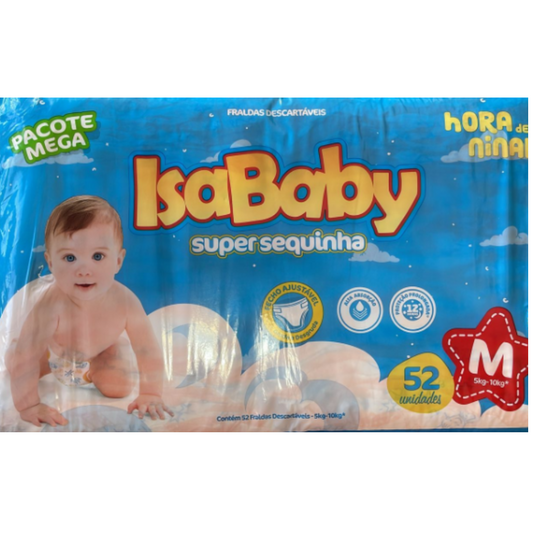 Fraldas Descartaveis Super Sequinha IsaBaby M 70 Unidades